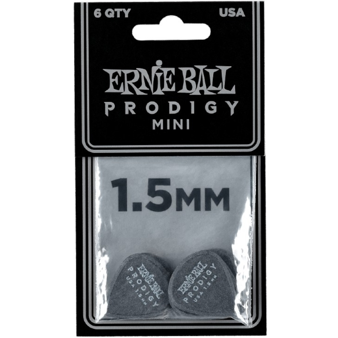 Ernie Ball EB-9200 1.5mm Black Mini Prodigy Plektarar 6-pack