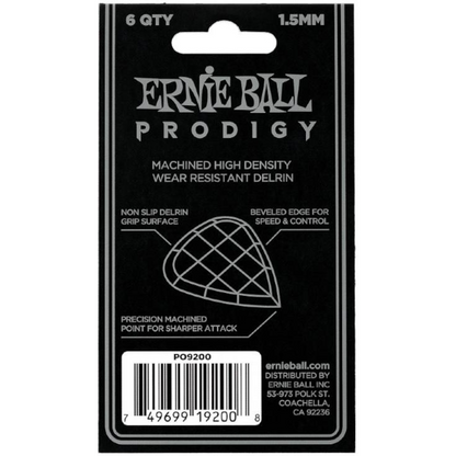 Ernie Ball EB-9200 1.5mm Black Mini Prodigy Plektarar 6-pack