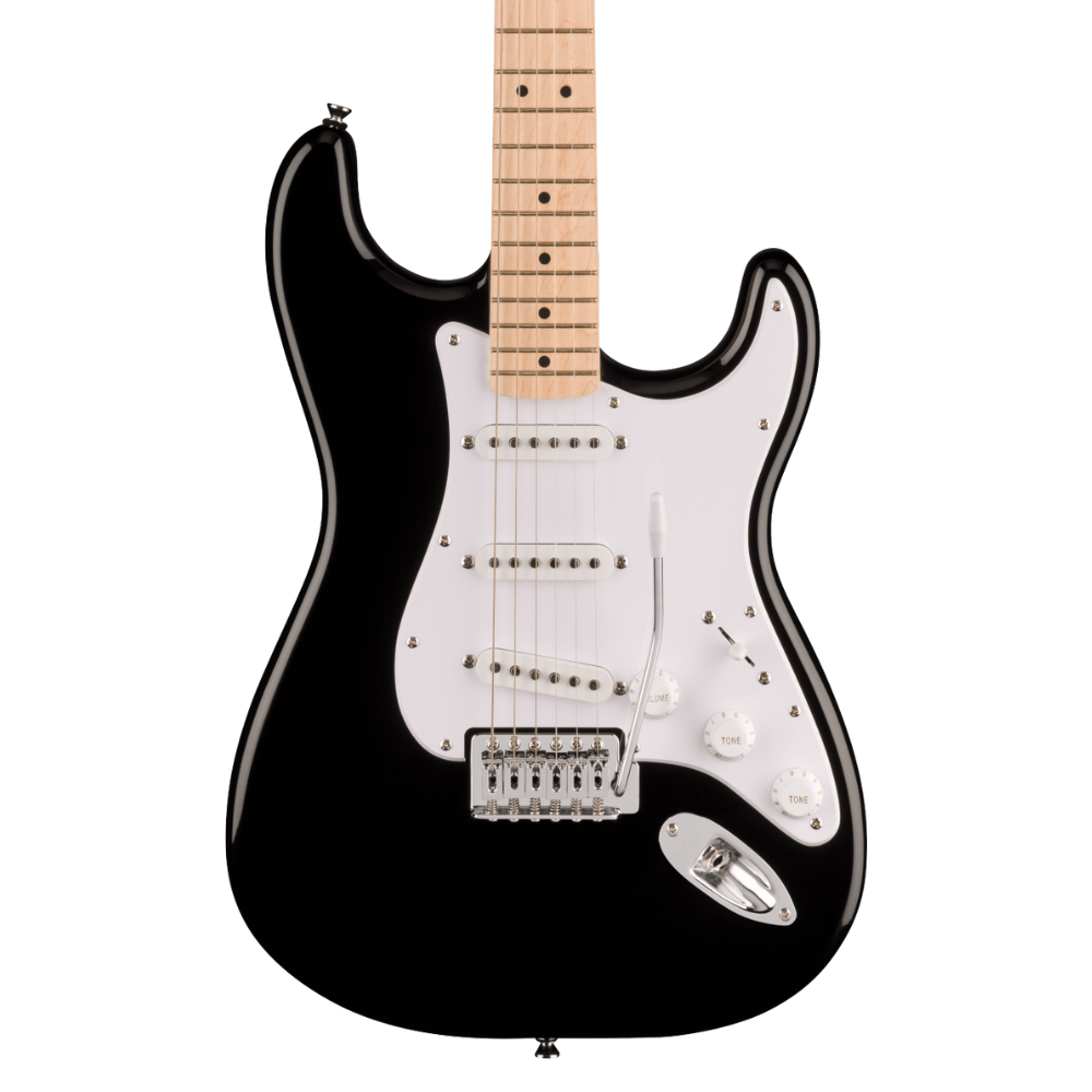Squier Sonic Stratocaster Svartur, El-guitar