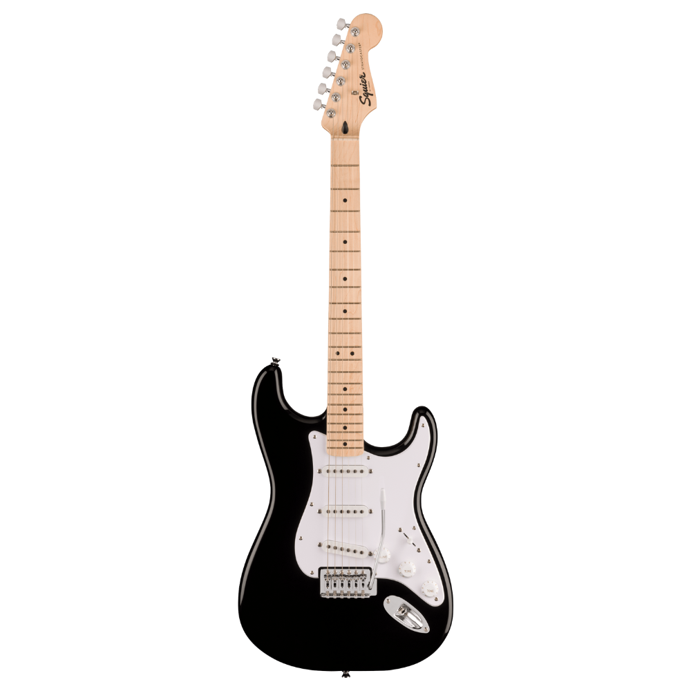 Squier Sonic Stratocaster Svartur, El-guitar