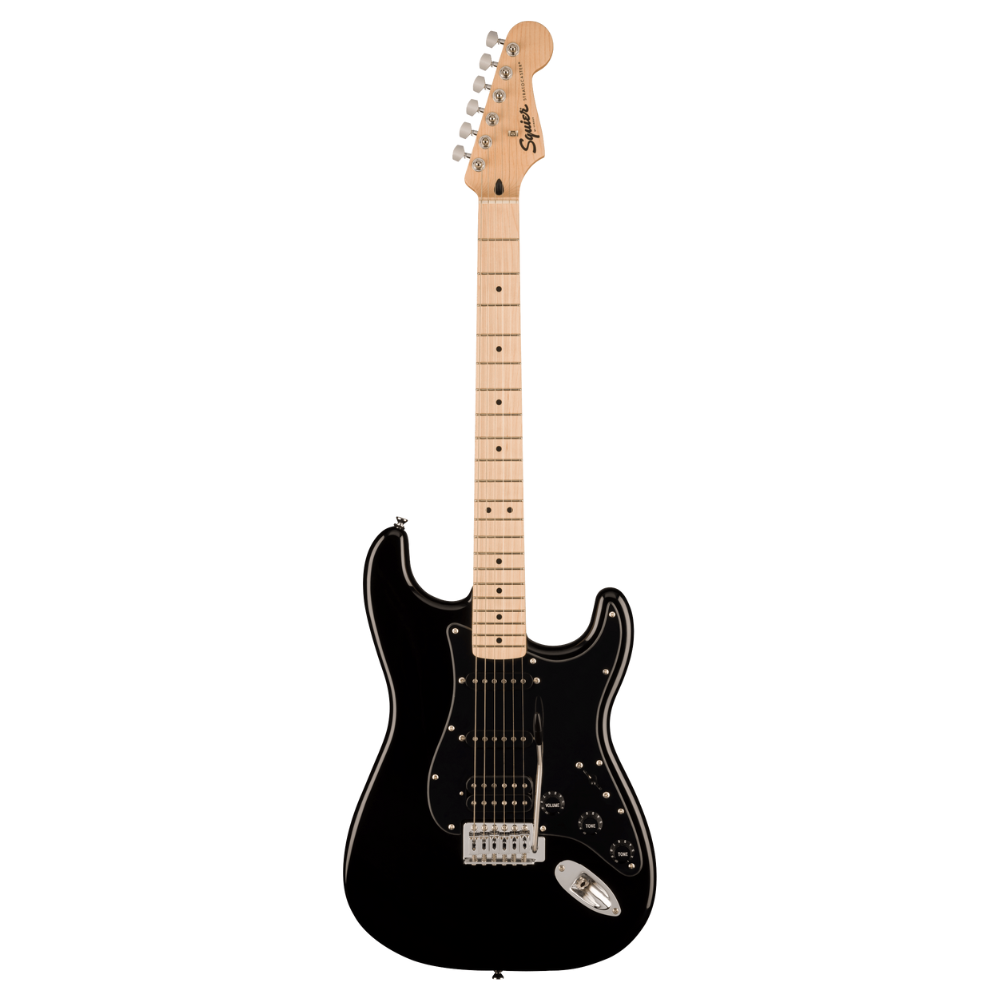 Squier Sonic Stratocaster HSS Svartur, El-guitar