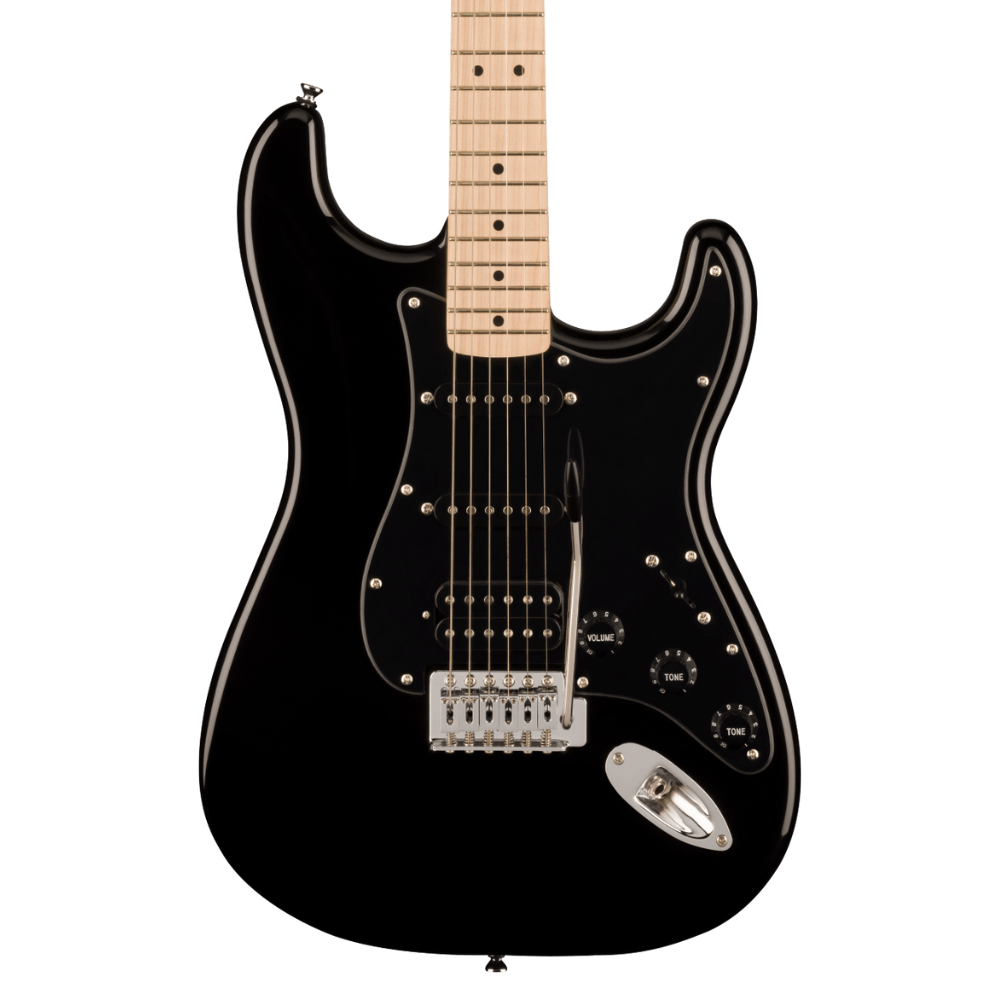 Squier Sonic Stratocaster HSS Svartur, El-guitar