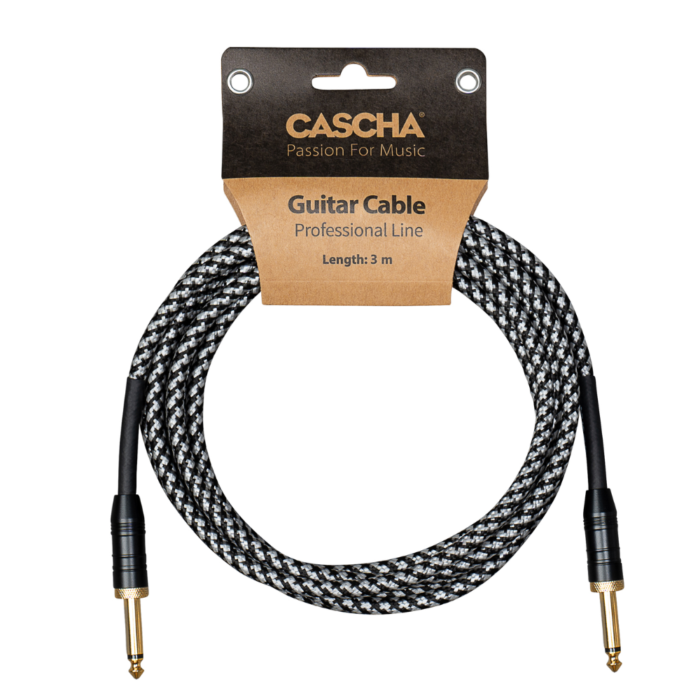 Cascha Professional Line Guitar kápil, Straight, Tweed Black, 3m