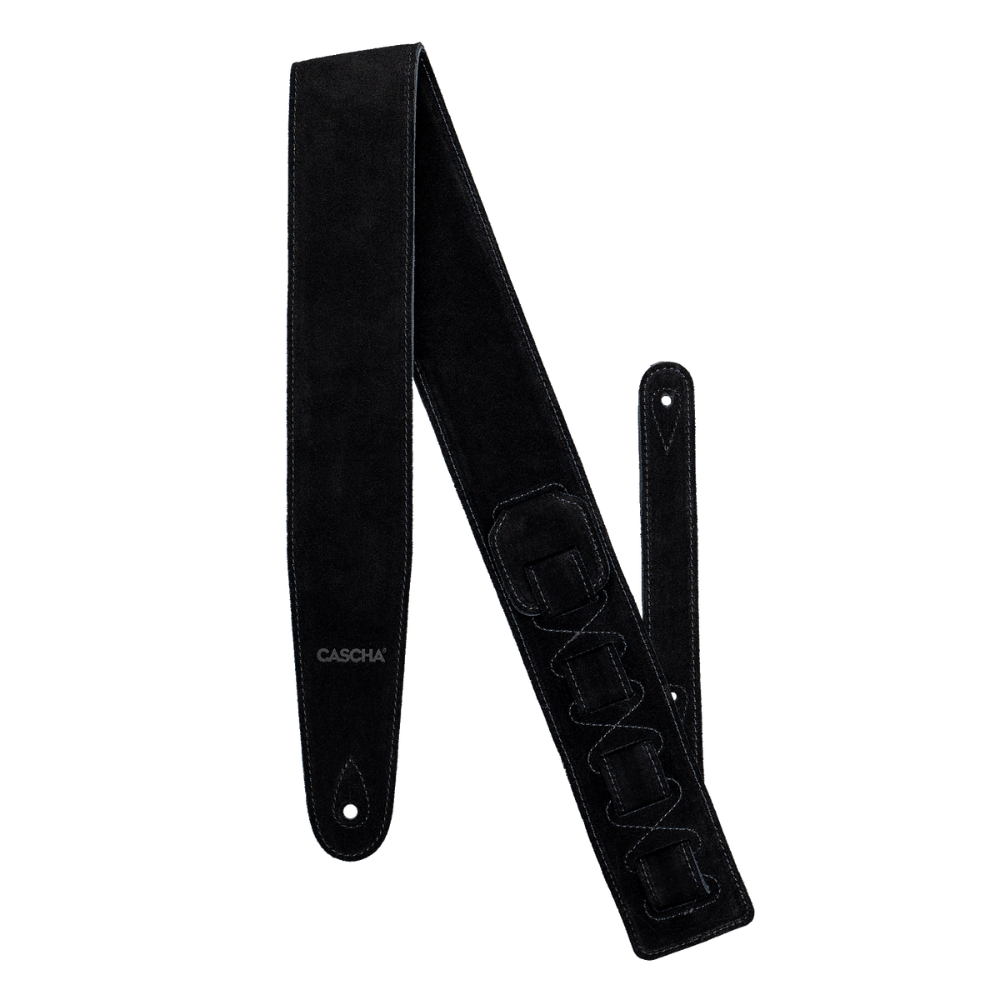 Cascha Guitar Leather Strap Standard - Black