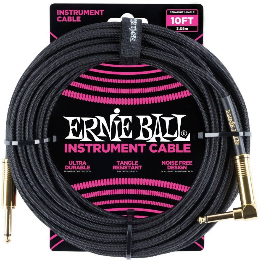 Ernie Ball EB-6081 Instrumentkápl Svartur 3 m