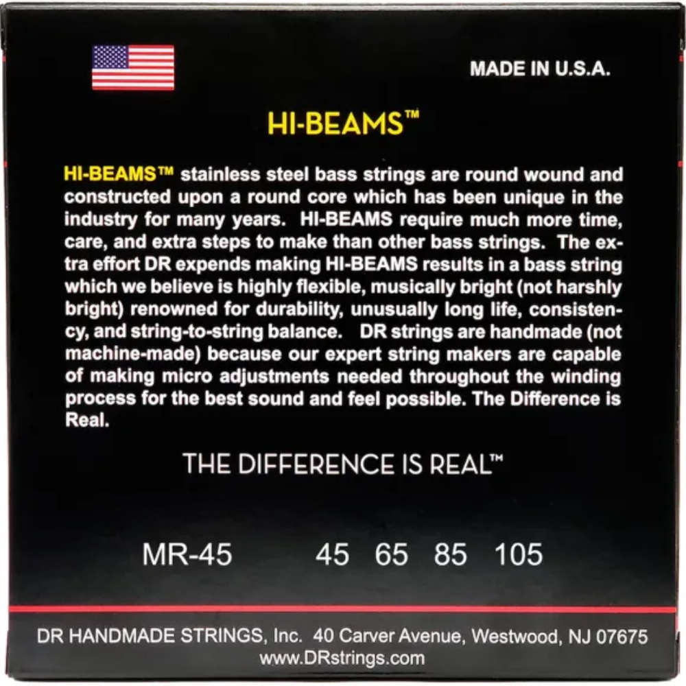 DR Strings MR-45 Hi-Beams bass streingir, 045-105