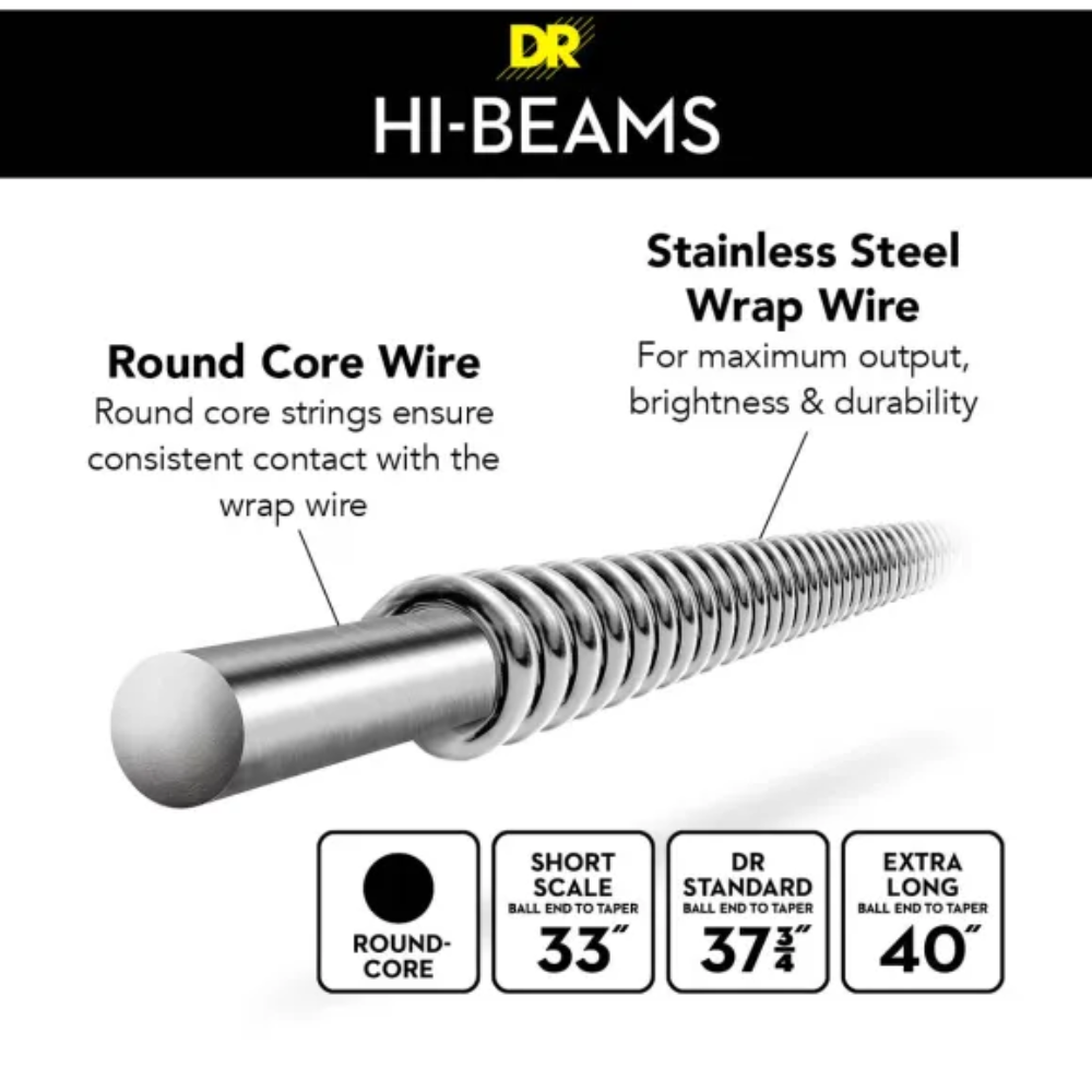 DR Strings MR5-130 Hi-Beams 5-strenget bas-strenge, 045-130