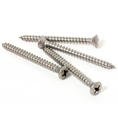 Allparts Neck plate screws, nickel, 44,5mm, per stk - Simme Musikkhús