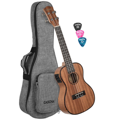 Cascha Concert Mahogany Ukulele við pickup - Simme Musikkhús