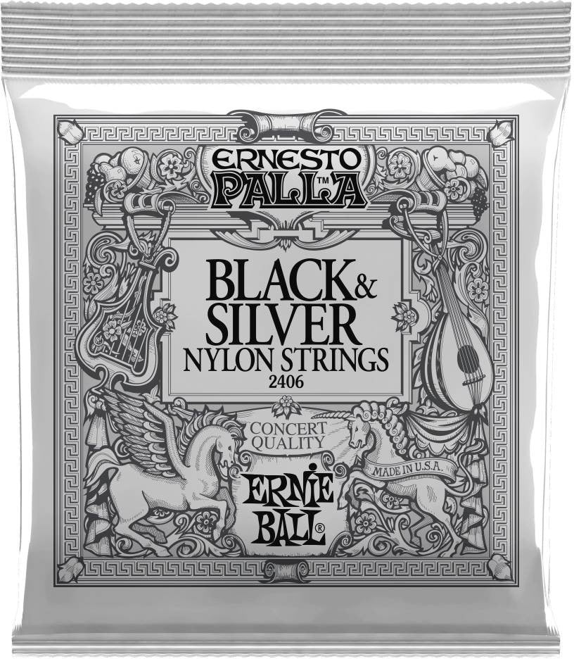 Ernie Ball 2406 Black & Silver Nylon streingir - Simme Musikkhús