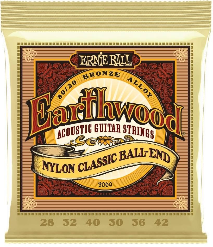 Ernie Ball EB - 2069 Earthwood 28 - 42 nylon streingir - Simme Musikkhús