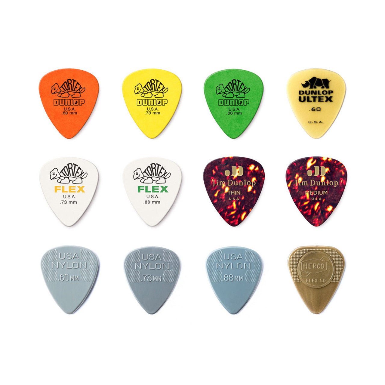 Jim Dunlop Acoustic Variety Pack, 12 pack - Simme Musikkhús