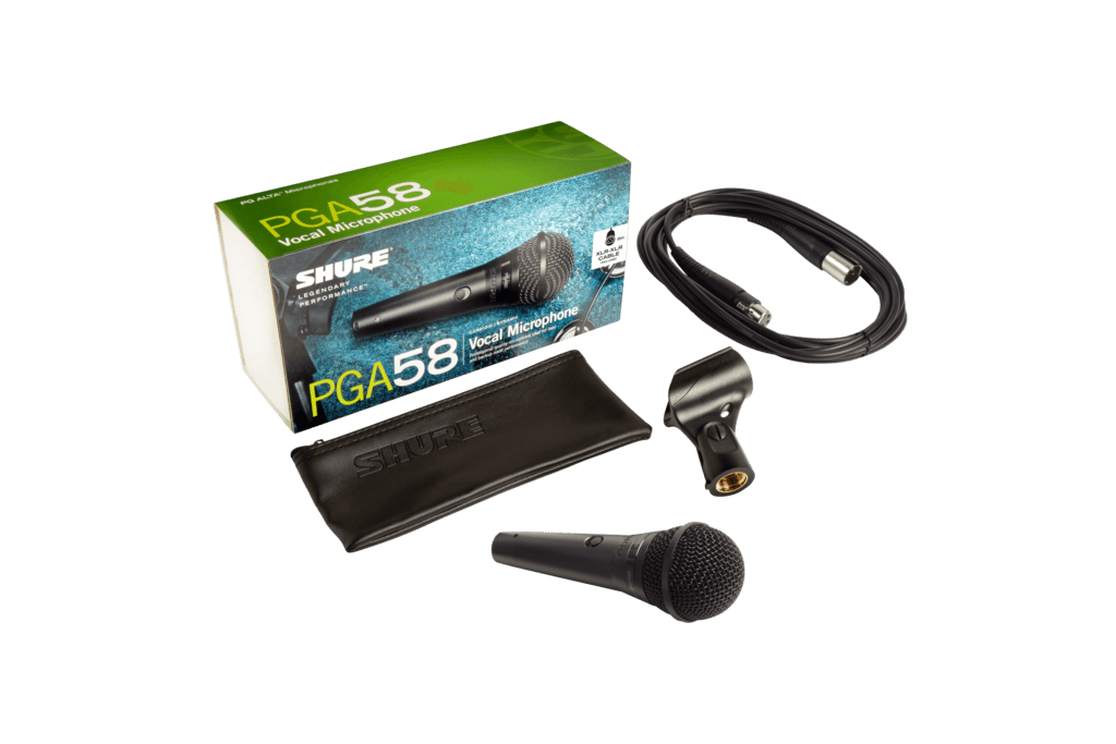 Shure PGA58 mikrofon við switch - Simme Musikkhús