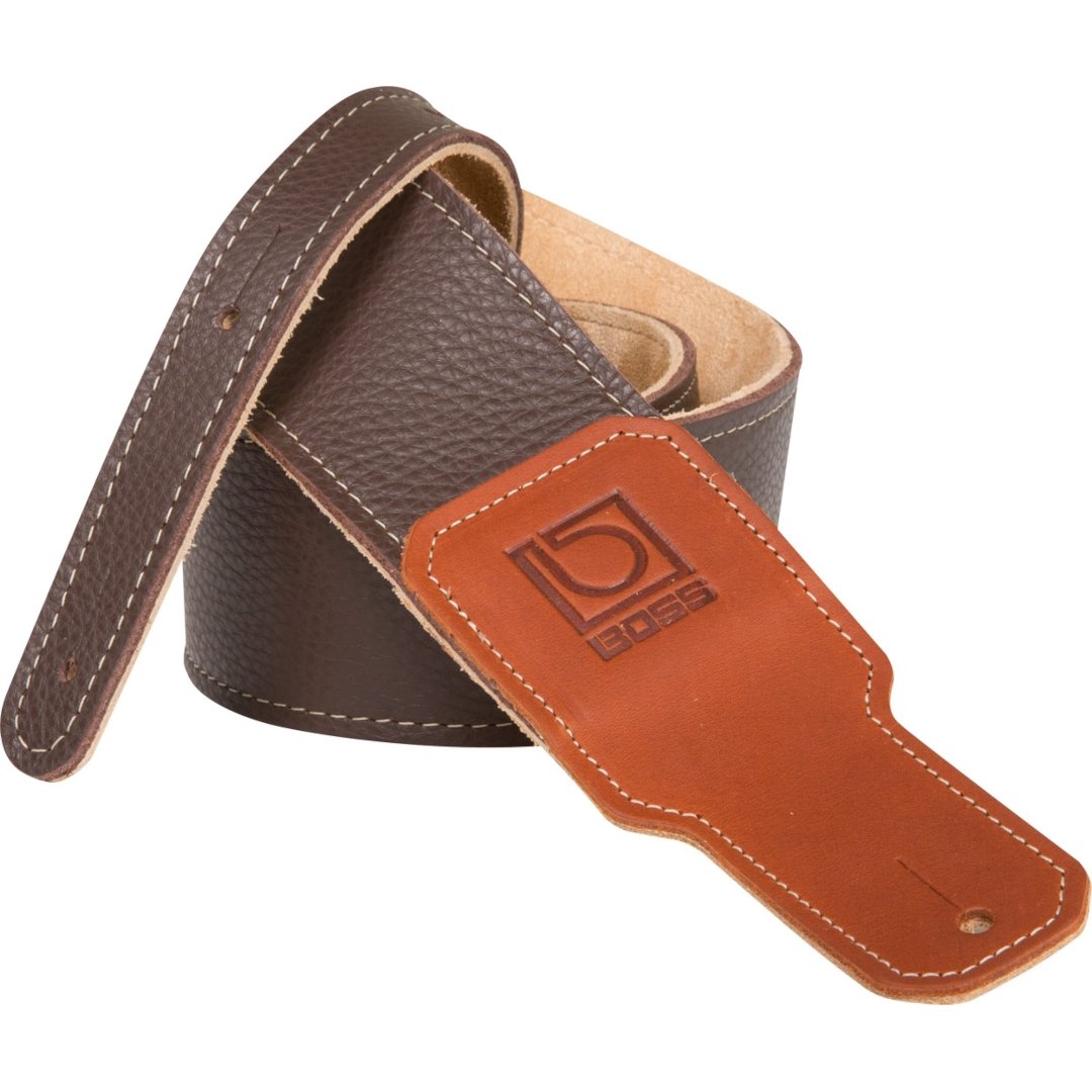 Boss BSL-30-BRN 3" Brown Premium Leather Strap - Simme Musikkhús