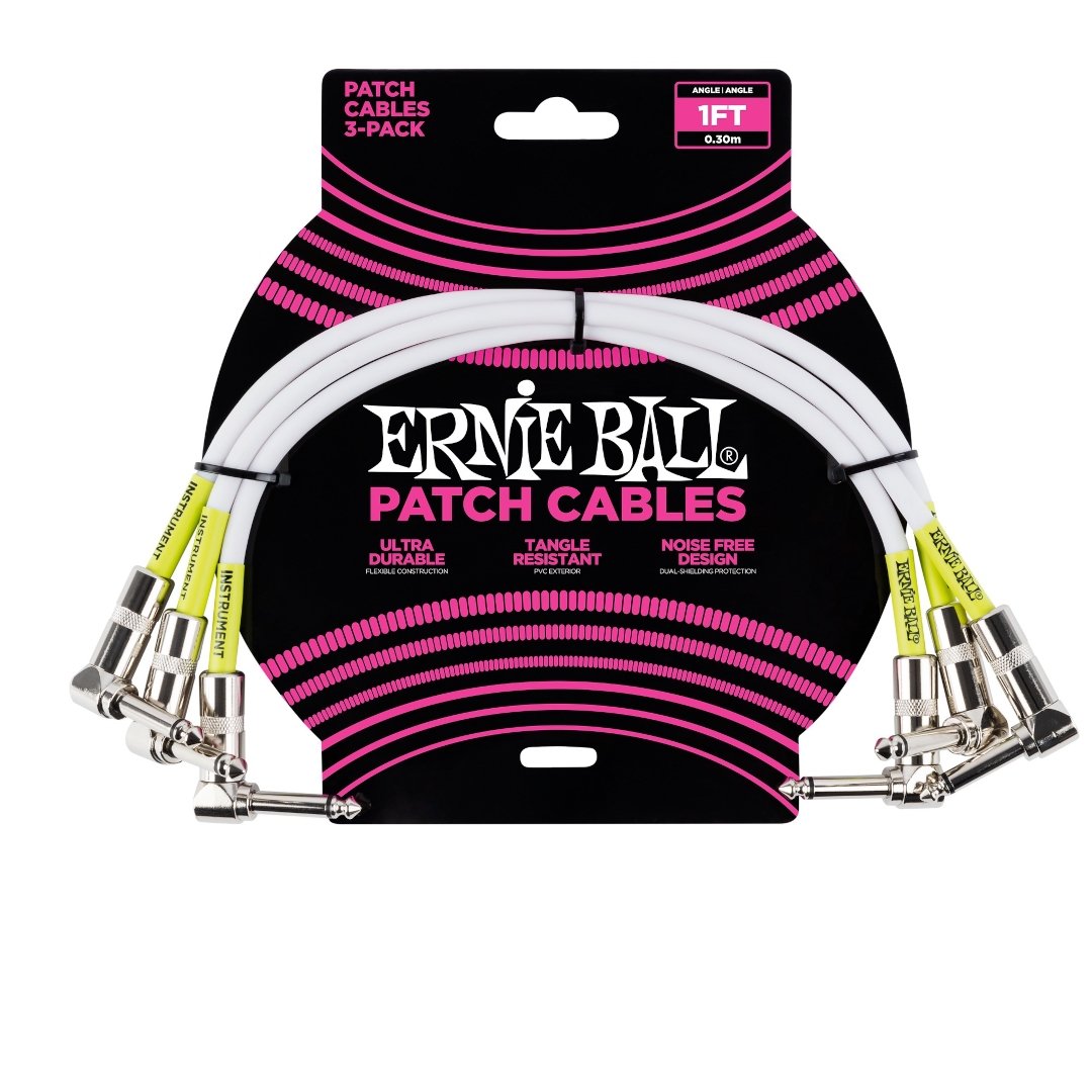 Ernie Ball EB-6055 Cable 30cm. 3stk. - Simme Musikkhús