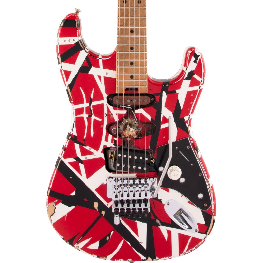 EVH Striped Series Frankie, Red/White/Black - Simme Musikkhús