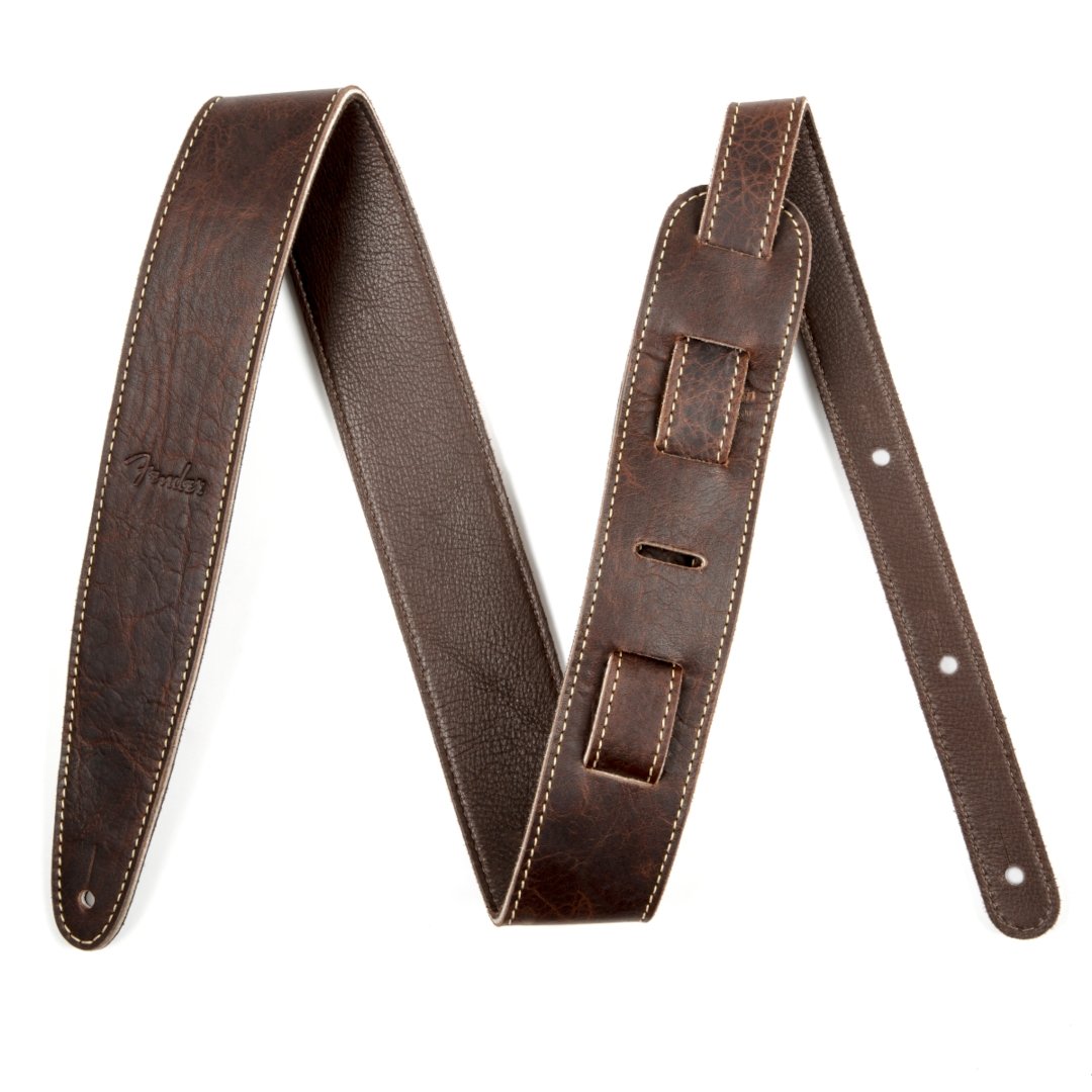 Fender Artisan Crafted Leather Strap, 2" Brown - Simme Musikkhús