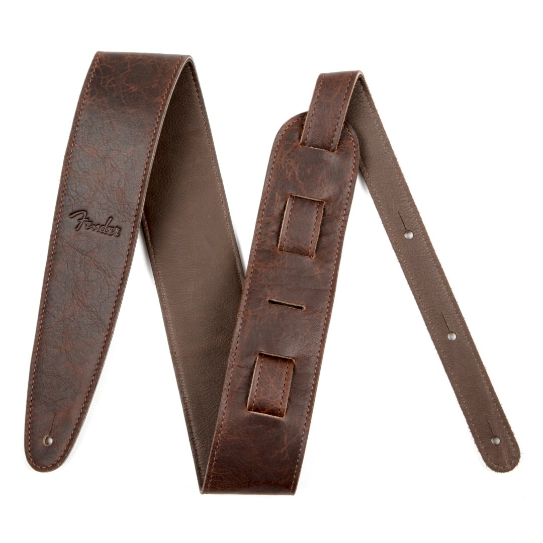 Fender Artisan Crafted Leather Strap, 2.5" Brown - Simme Musikkhús