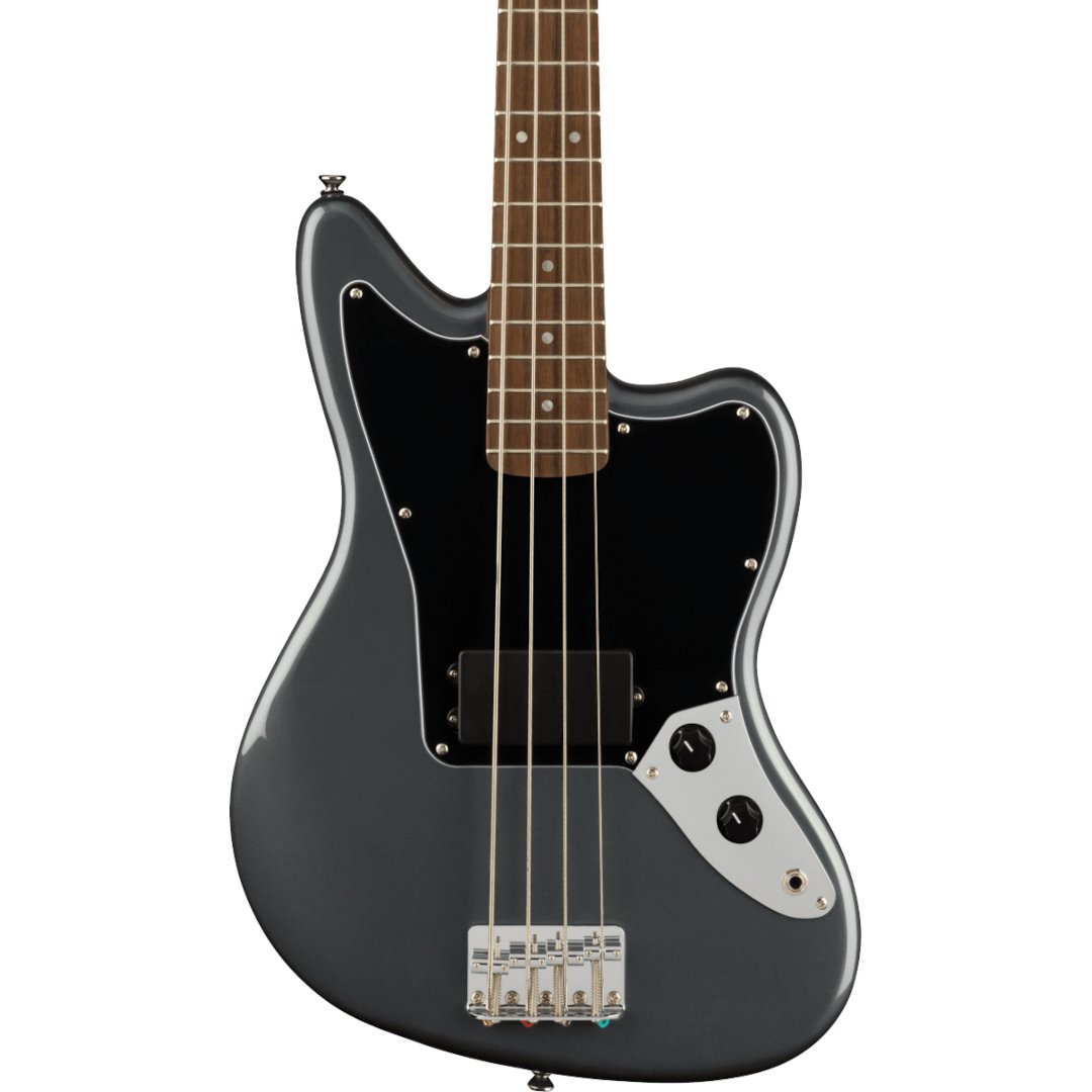 Squier Affinity Series Jaguar Bass H, Maple Fingerboard, Black Pickguard, Black - Simme Musikkhús