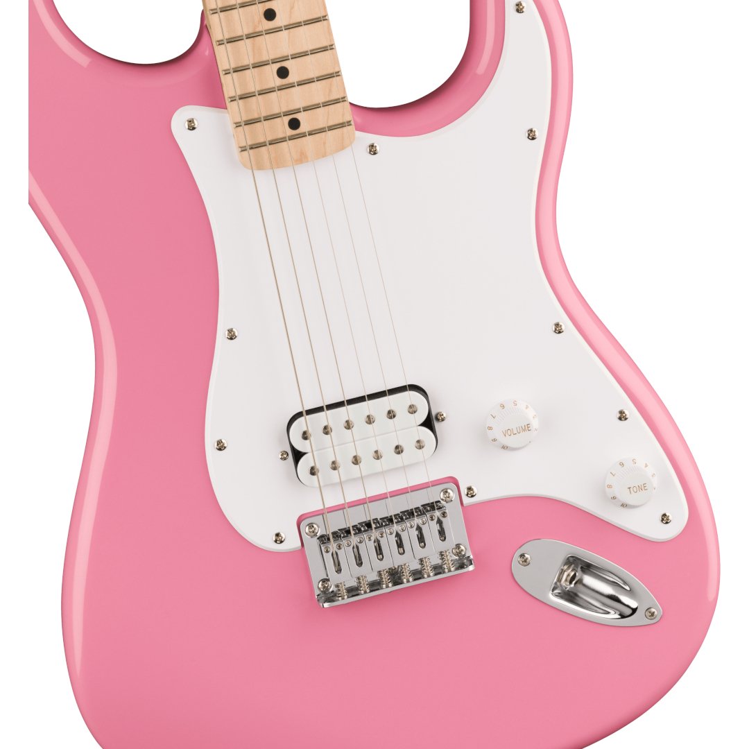 Squier Sonic Stratocaster HT H, Maple Fingerboard, White Pickguard, Flash Pink - Simme Musikkhús