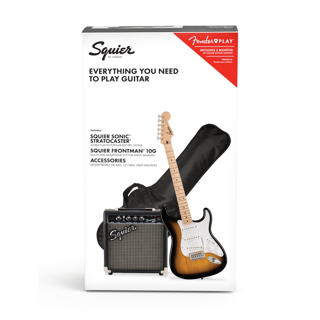 Squier Stratocaster, SSS, Pack 2-Color Sunburst - Simme Musikkhús