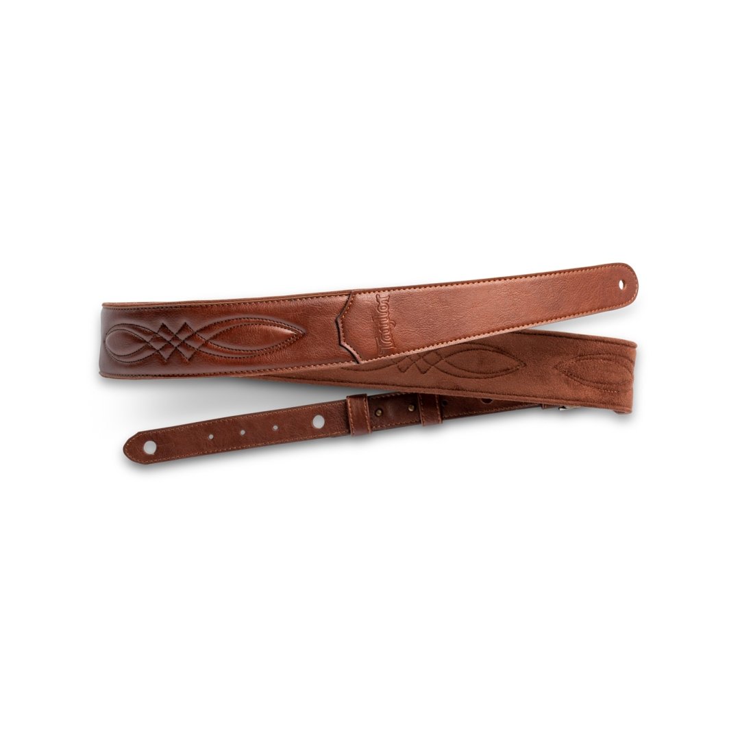 Taylor Vegan Leather Strap, 2", Medium Brown - Simme Musikkhús